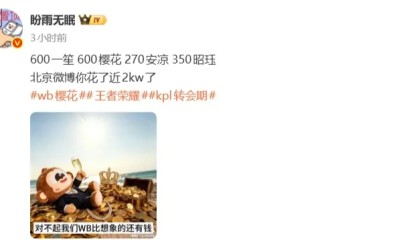开云-一笙/樱花600万、昭珏350万，WB花近2000万打造新阵容